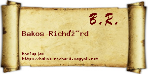 Bakos Richárd névjegykártya