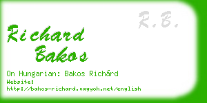 richard bakos business card