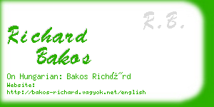 richard bakos business card